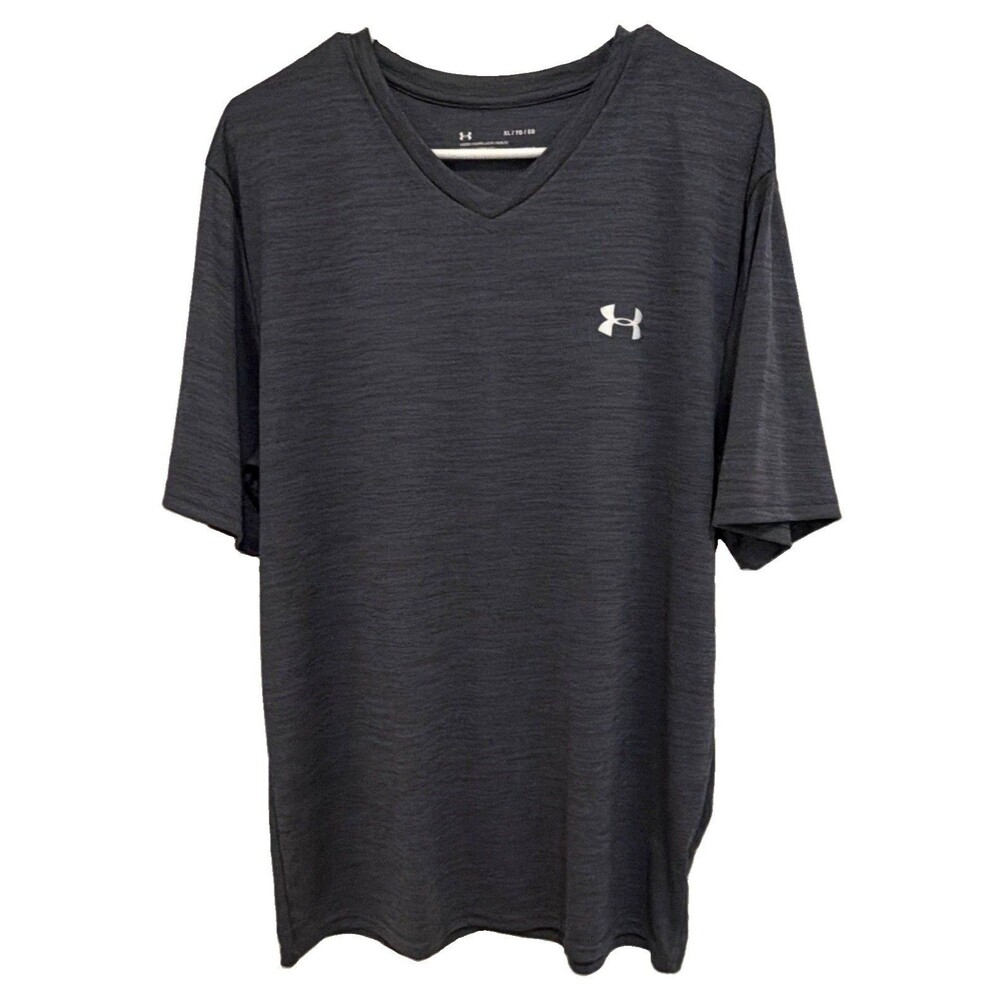 Under Armour Men's XL Gray V-Neck Performance T-Shirt Loose Fit Athletic